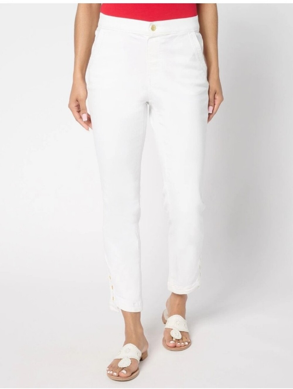 Denim&Co White Women's‎ Cropped Pants